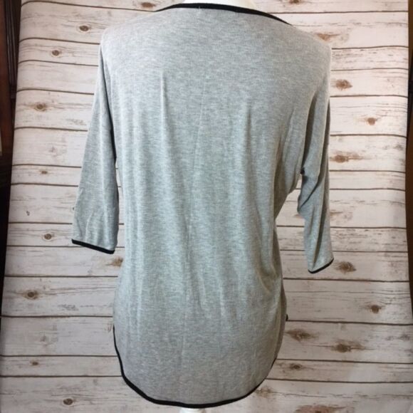 -Red Haute Black Trim Detail Ribbed Shirt S - Picture 5 of 7